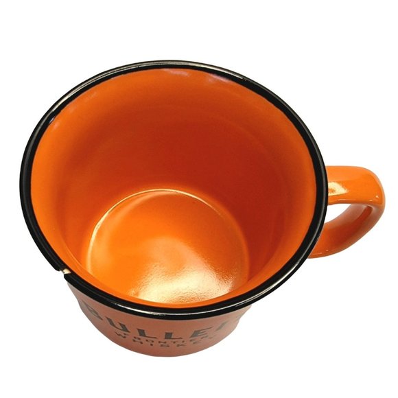 BULLEIT FRONTIER WHISKEY BOURBON CERAMIC ORANGE MUG CUP - Picture 4 of 5